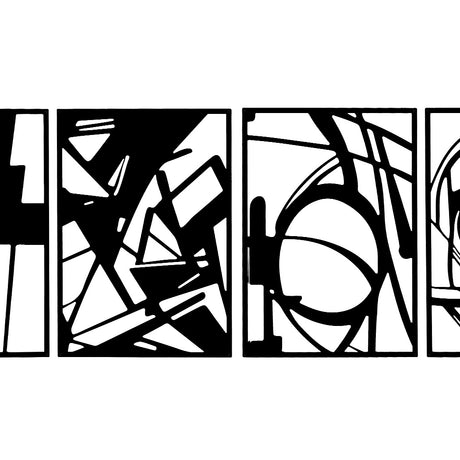Yezi Metal Wall Art 4Pcs Abstract Minimalist Line Decor-2018816725868482563