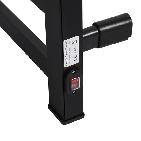 Heated Towel Rail Warmer Rack Wall Mounted Black-2006733186985496579