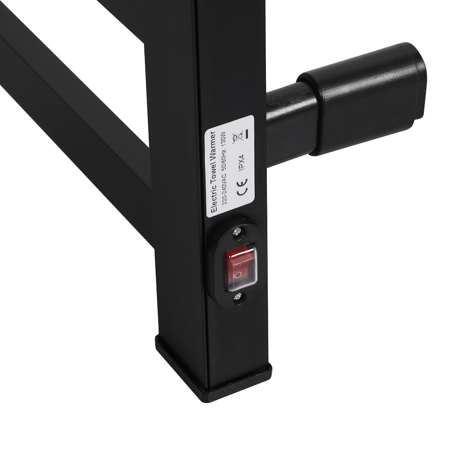 Heated Towel Rail Warmer Rack Wall Mounted Black-2006733186985496579