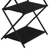 Levede Foldable Camping Storage Shelves 2 Layer with Hooks Black-2018816784416772099