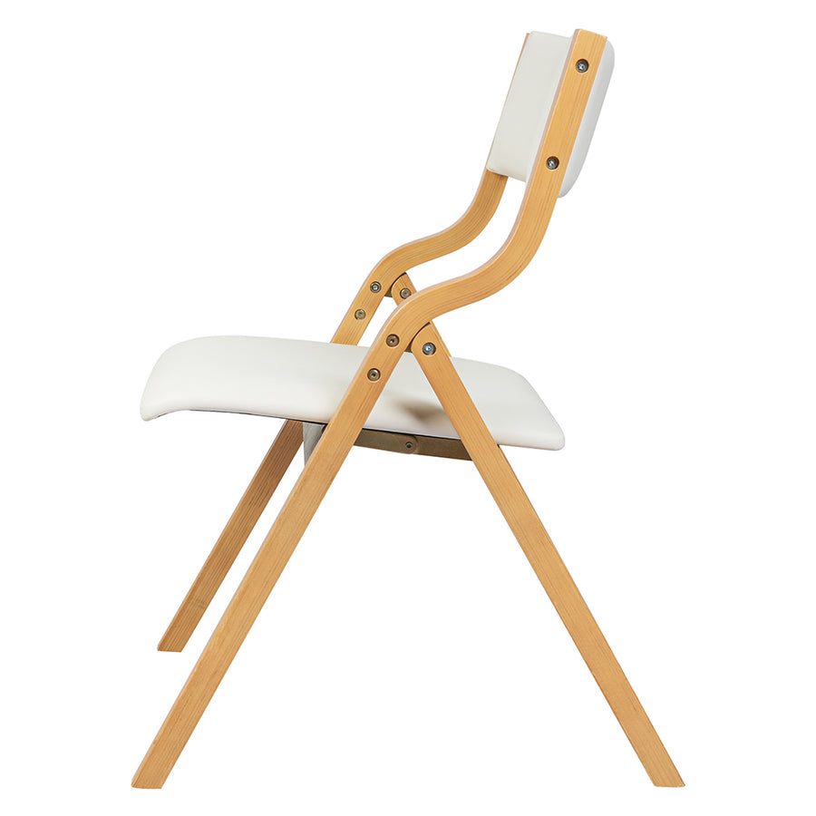 Levede 2x Dining Chairs Foldable PU Beige-2006733273778229251