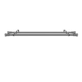 Marlow Silver Double Curtain Rod Steel Pole Pommel Set Extendable Adjustable-2018816758948958211