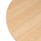 Levede Dining Table Round Rubberwood Base 100cm Natural 100 CM - Side View