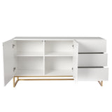 Levede Buffet Sideboard Storage Cabinet White - Side View