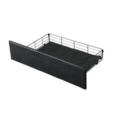 Levede Queen Bed Frame PU 4 Drawer USB Charge - Side View