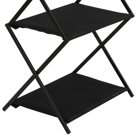 Levede Foldable Camping Storage Shelves 2 Layer with Hooks Black-1954802657151553539