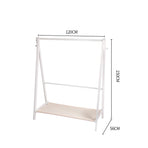 Levede Clothes Rack Wooden Wardrobe White-2006733282632404994