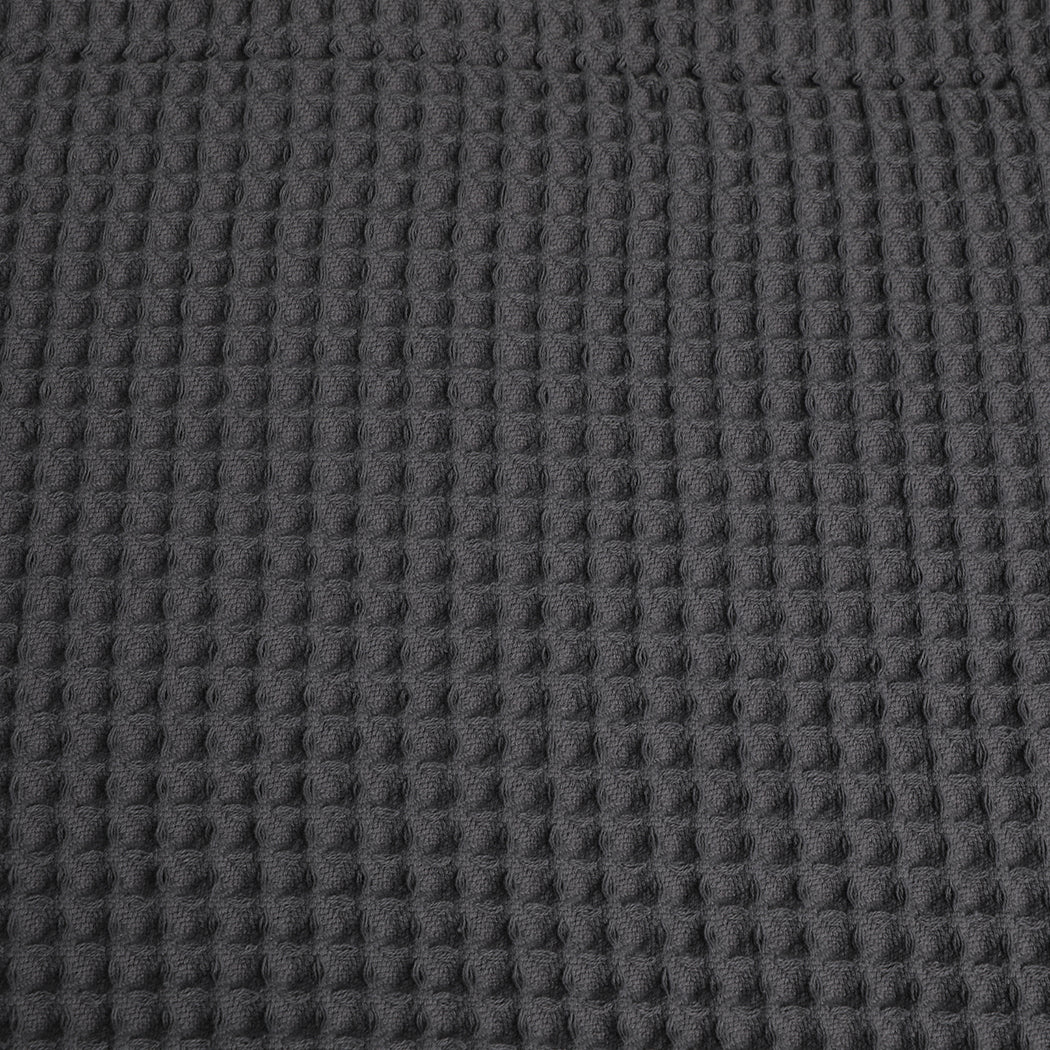 DreamZ Throw Blanket Cotton Waffle Blankets Grey Single-2018816707208024067