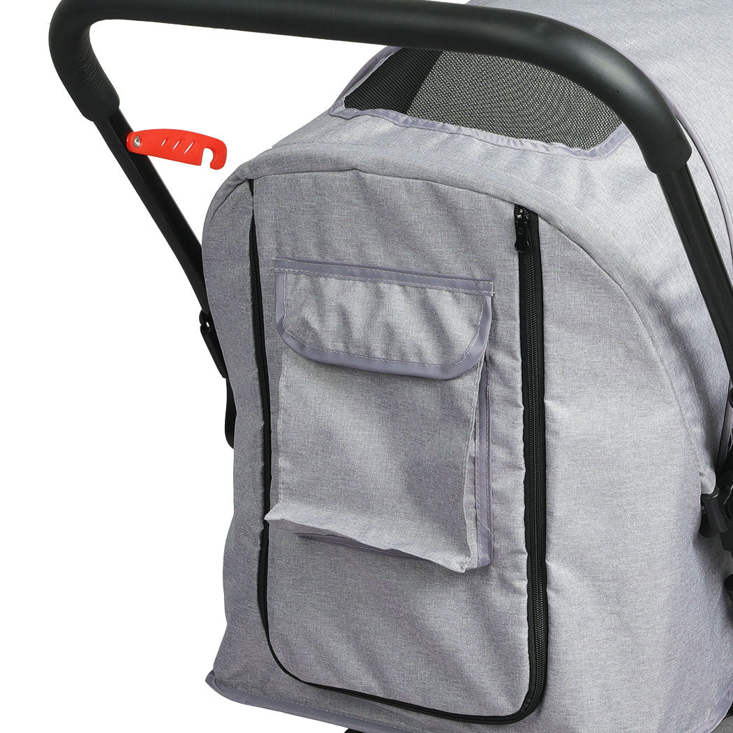 PaWz Pet Stroller Pram Dog Carrier Trailer Grey-2006733031943049219