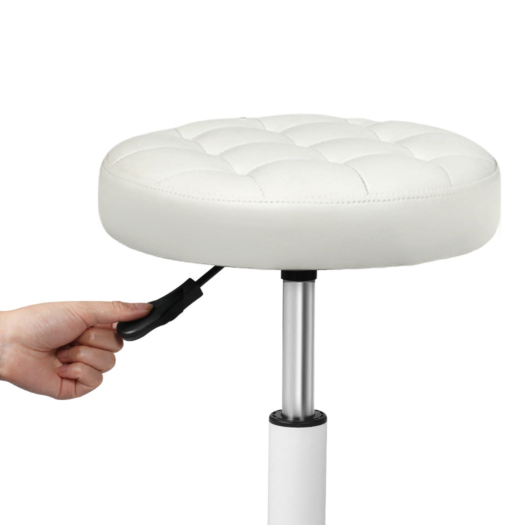 Levede 4x Rolling Bar Stool Swivel Salon SPA Chair Beige-2018816886007009283