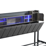 Levede Queen Bed Frame with Storage Headboard RGB LED - Side View