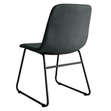 Levede 2x Dining Chairs Kitchen Table Black - Side View