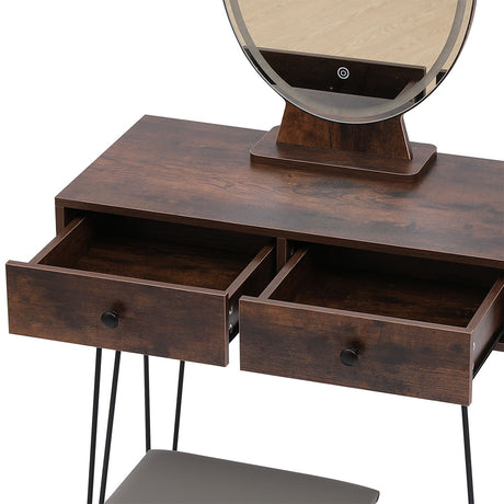 Levede Dressing Table LED Light Strip Brown-2018816844785389571