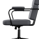 LEVEDE Ergonomic Office Chair Computer PU Grey-2018816851219451907