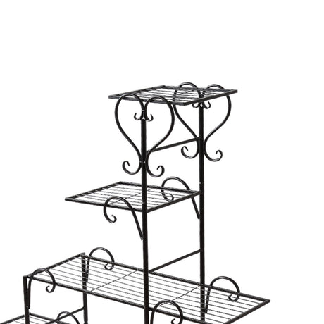 Levede Plant Stand Outdoor Indoor Metal Black-2018816719711244291