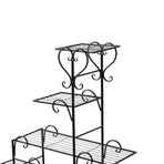 Levede Plant Stand Outdoor Indoor Metal Black-2018816719711244291