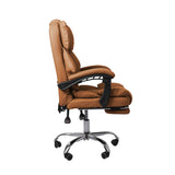 Levede Gaming Chair Office Computer Brown Footrest - Side View