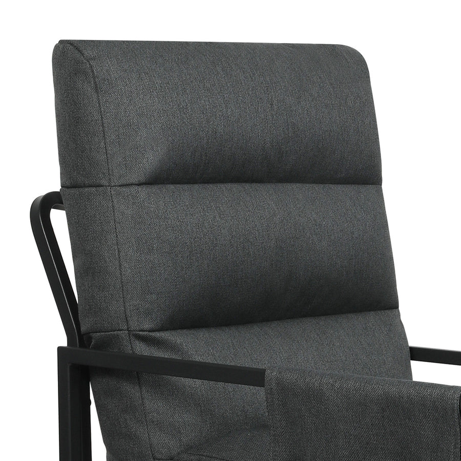 Levede Metal Framed Lounge Chair Linen in Dark Grey-2018816855510224899