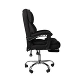 Levede Gaming Chair Office Computer Black Footrest - Side View