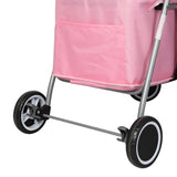 PaWz Pet Stroller Dog Cat Carrier Foldable Pink - Side View