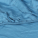 Dreamz 4pcs King Size 100% Bamboo Bed Sheet Set in Blue Colour-2006733220518957059