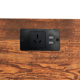 Levede LED Bedside Table with 2 Drawers Power Outlets - Side View