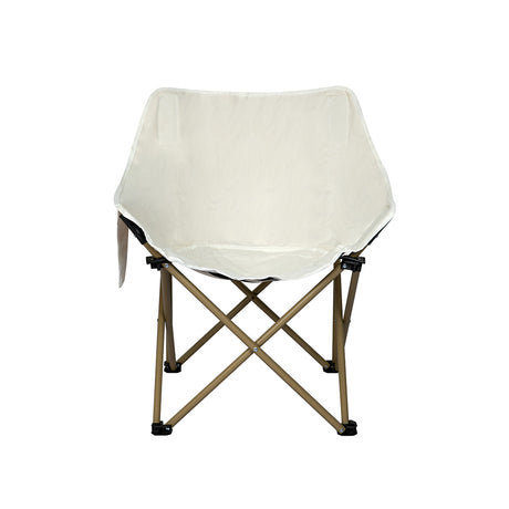 Levede Folding Camping Moon Chair Lightweight Beige-2018816695149400067