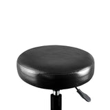 Levede Salon Stool Swivel Bar Stools Black with Black Stand - Side View