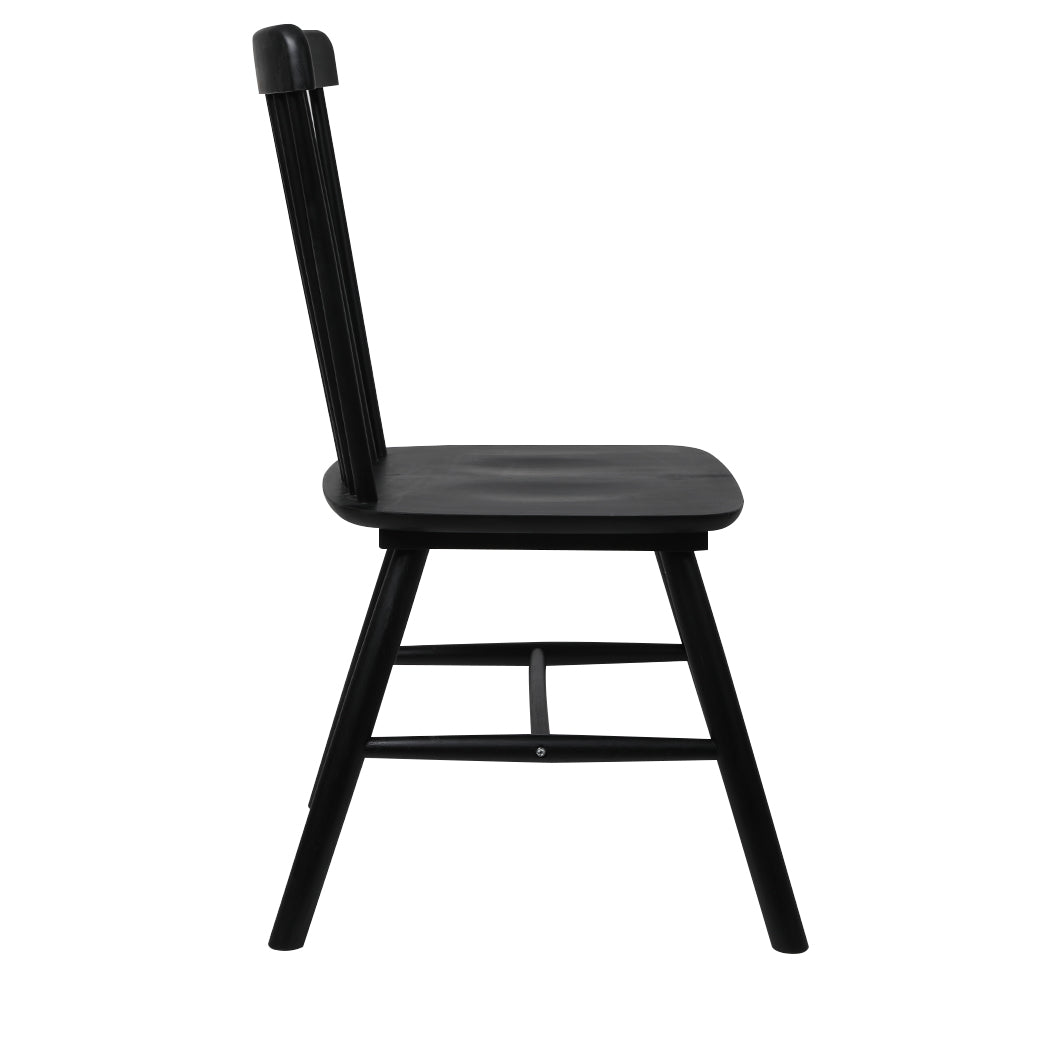 Levede 2x Dining Chairs Kitchen Winsor Black-2018816905514717187