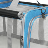 Pawz 3 in 1 Pet Soft Crate Dog Cat Carrier XL Size Blue - Side View