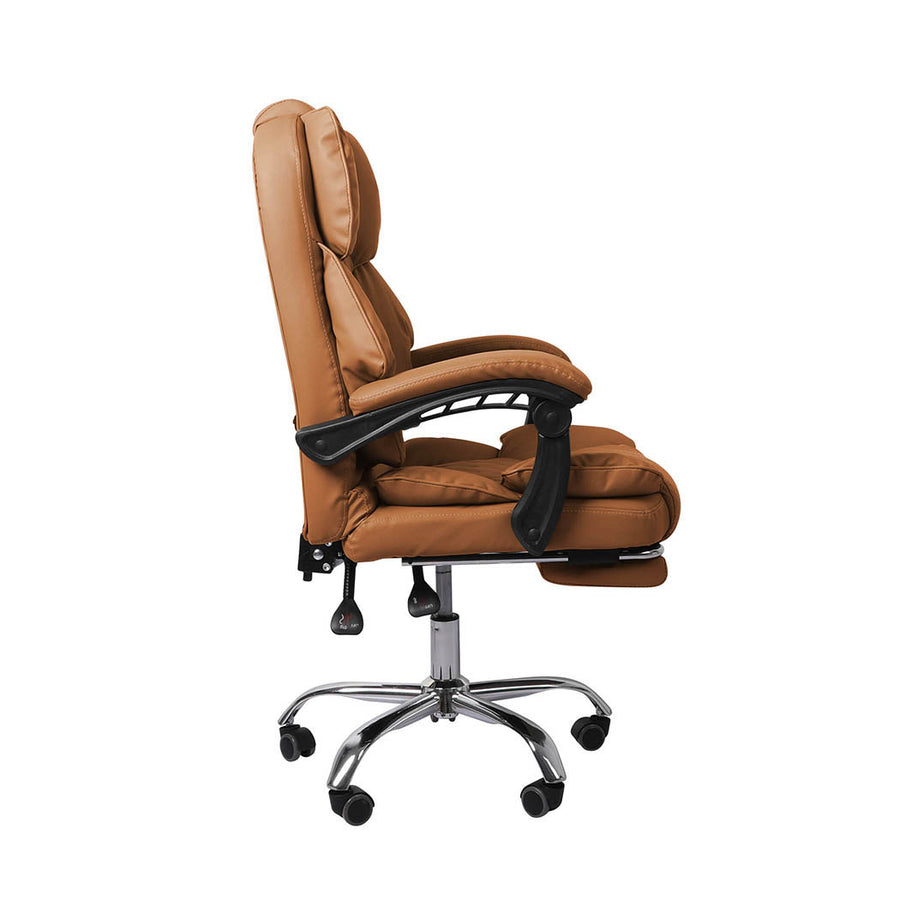 Levede Gaming Chair Office Computer Brown Footrest-2018816909402836995