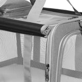 Pawz 3 in 1 Pet Soft Crate Dog Cat Carrier XL Size Grey - Side View