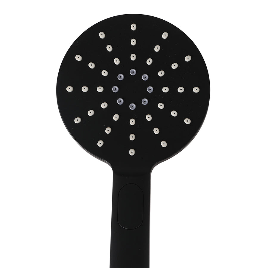 High Pressure Shower Head Set Rain Round Black-2006733239775006723