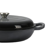 3.5L Enamel Dutch Oven Pan in Black Colour - Side View