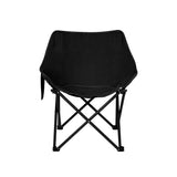 Levede Folding Camping Moon Chair Lightweight Black - Side View