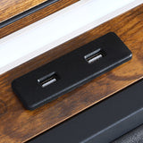 Levede Double Metal Bed Frame LED Lights 2 Drawers - Side View