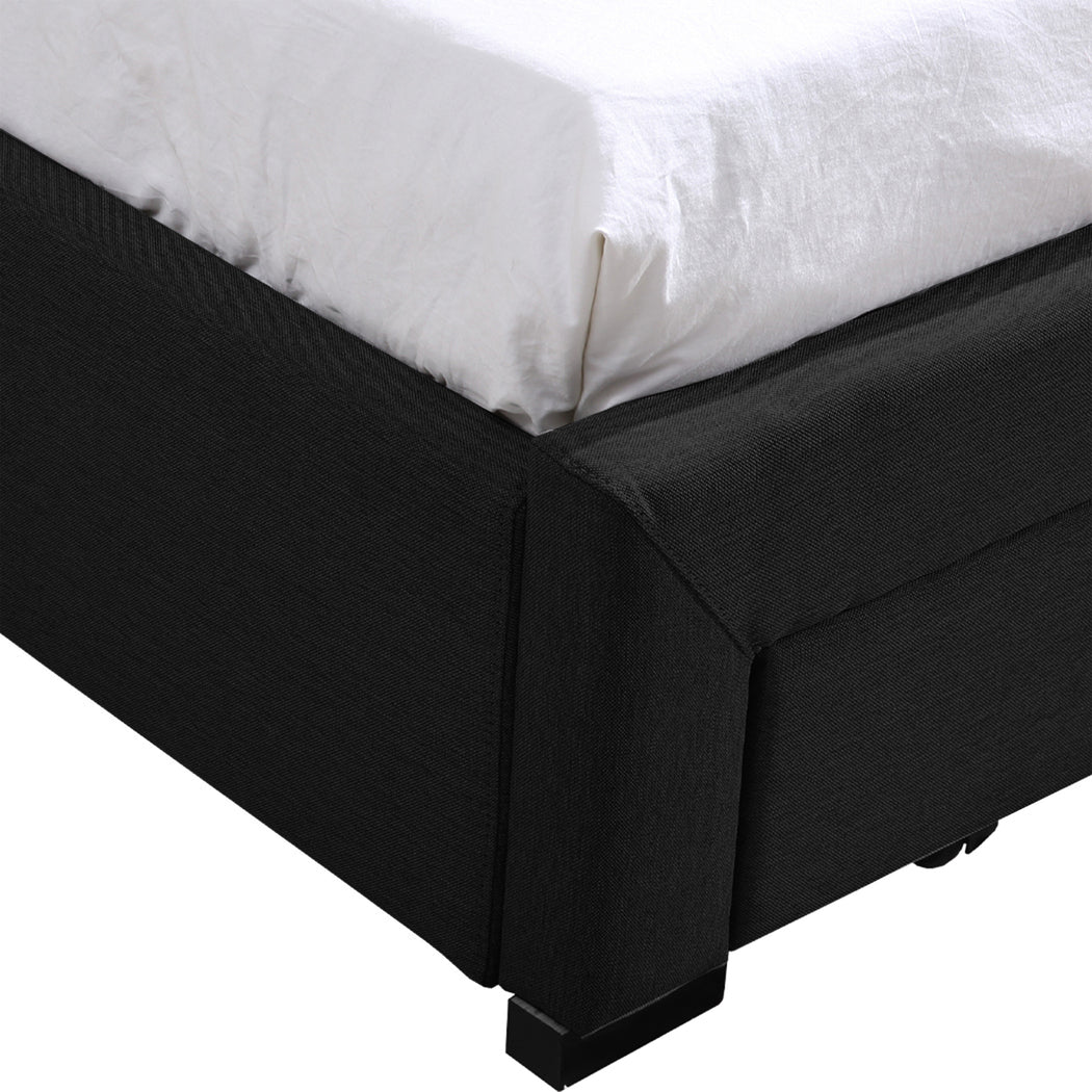 Levede Queen Bed Frame Fabric Tufted Dark Grey-2006733223215894531