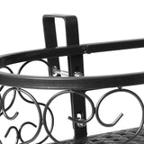 Levede Plant Stand Outdoor Indoor Home Black Oval - Side View