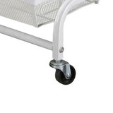 Levede 3 Tier Kitchen Trolley Cart Swivel White Colour - Side View