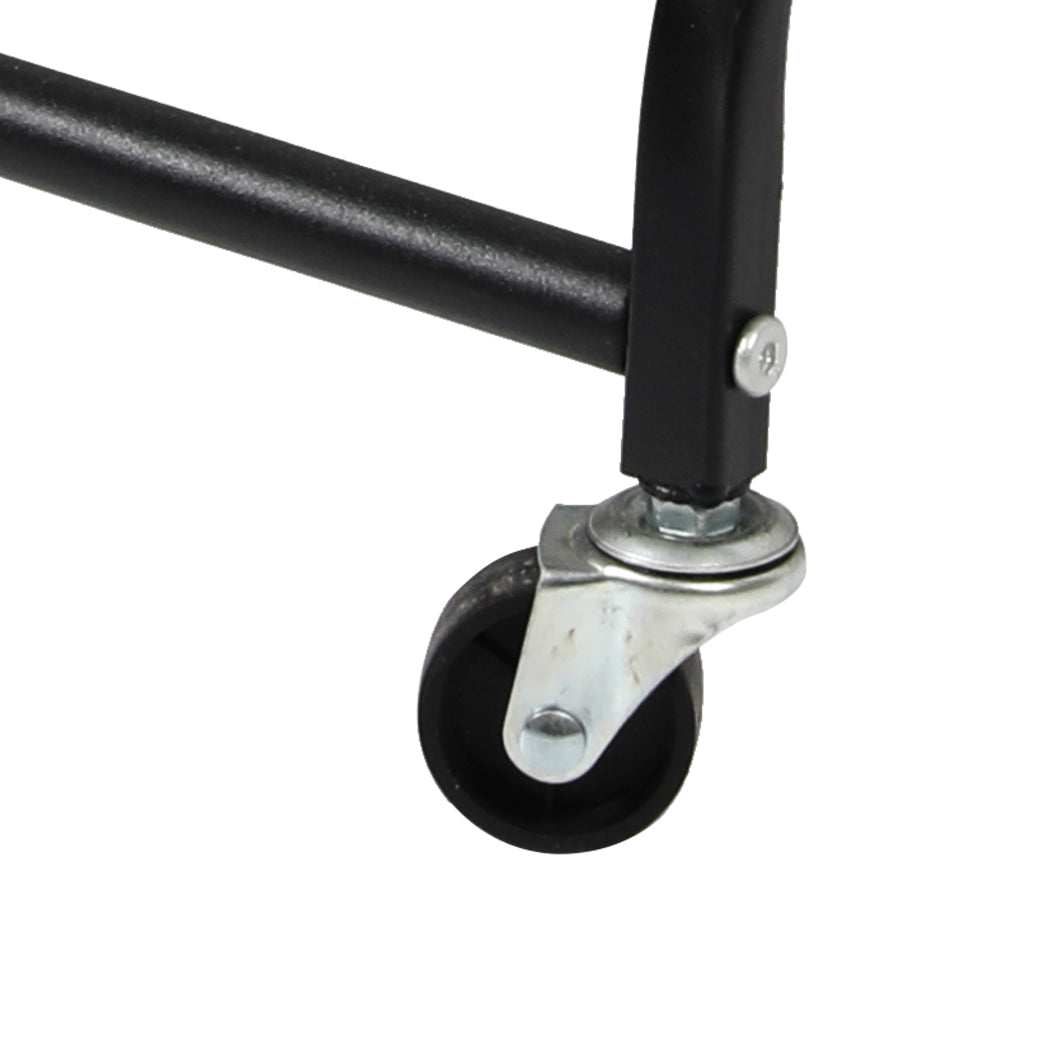 Levede 3 Tier Kitchen Trolley Cart Swivel Black Colour-2018816800040554499