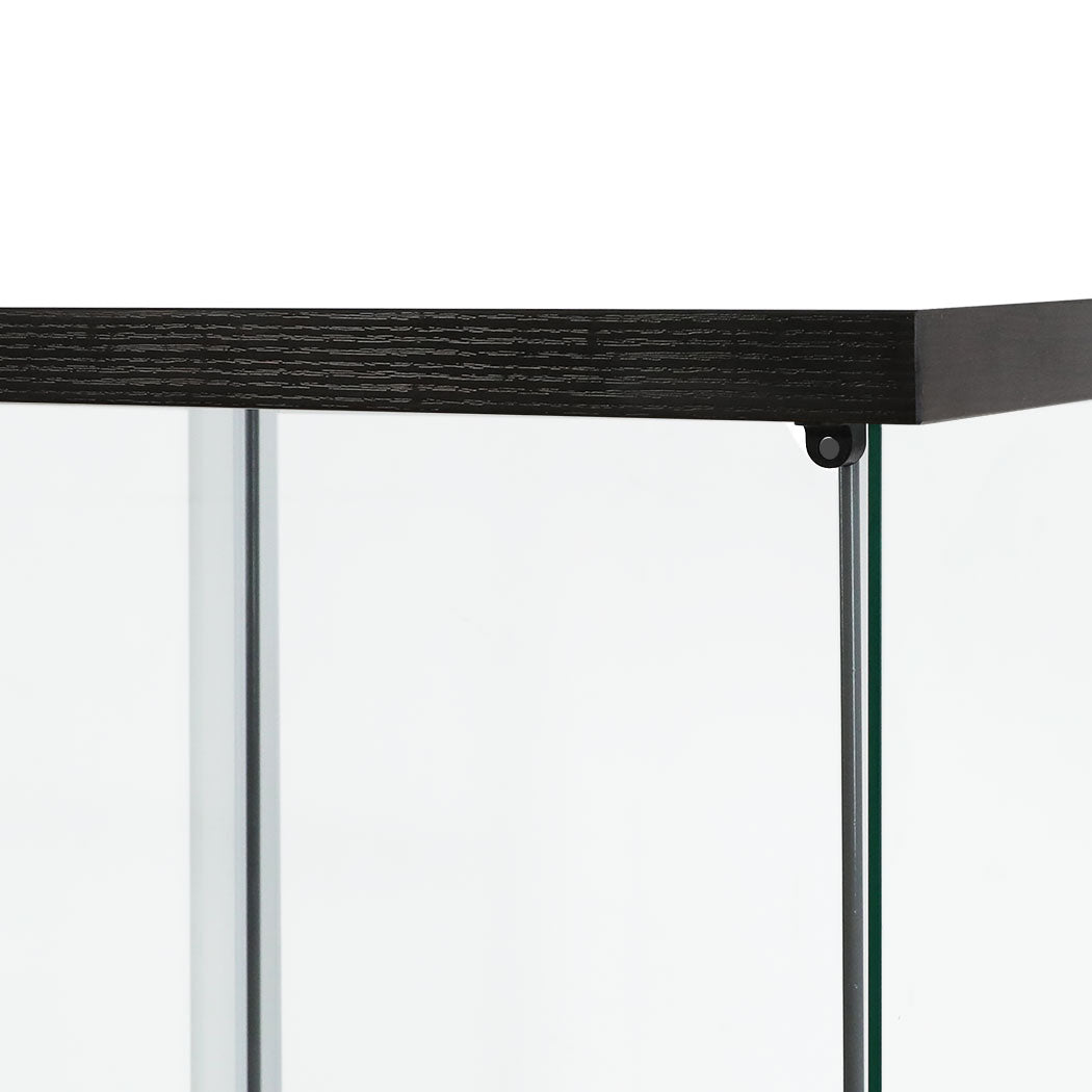 Stacked Display Storage Cabinet Glass Black-2006733282951172099