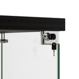 Stacked Display Cabinet Collection Storage Tempered Glass 2 Tier With Lock Black-2018816906798174211