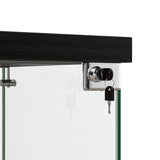 Stacked Display Cabinet Collection Storage Tempered Glass 2 Tier With Lock Black - Side View