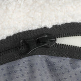 Pawz M Size Orthopedic Dog Bed with Sherpa Plush Removable Cover in White - Side View