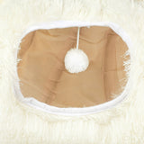Pawz Cat Tunnel Foldable Fluffy Plush Play Tube Beige - Side View