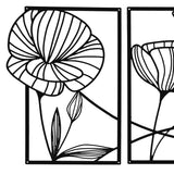 Yezi Metal Wall Art 4Pcs Floral Minimalist Line Decor-2006732700534312963