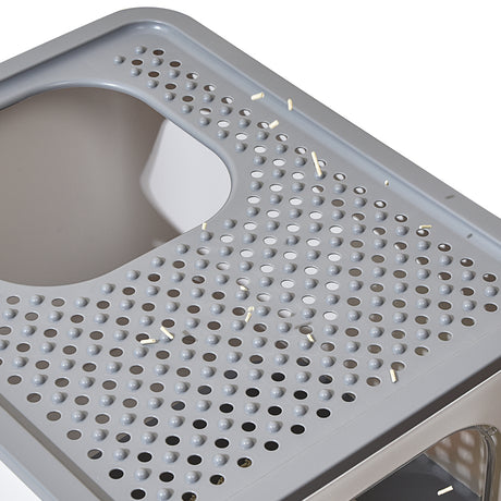 PaWz Cat Litter Box Fully Enclosed Kitty Grey-1954802512418705411