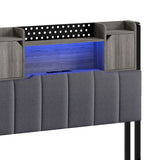 Levede Single Bed Frame with Storage Headboard RGB LED - Side View