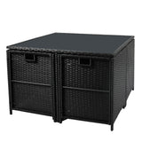 Levede 9PCS Outdoor Table Chair Set - Side View