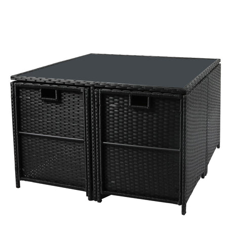 Levede 9PCS Outdoor Table Chair Set-1954802883304230915